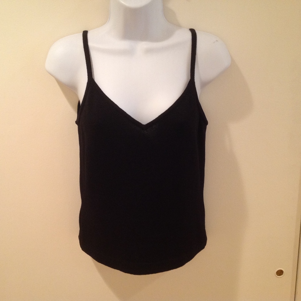 SOLD-St. John Black Knit Tank Top